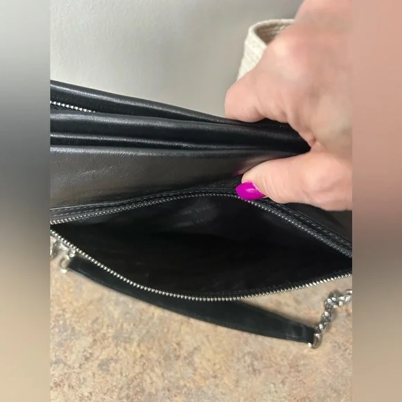 DKNY Black Leather Fold Over Women's Shoulder Bag NWOT - Picture 11 of 15